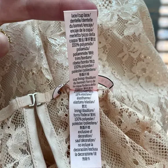 Victoria’s Secret Dream Angels Floral Slip Dress Lace & Ring Semi-Sheer - Small - Picture 10 of 11